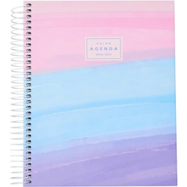Q Kalon - Agenda Scolastica 2026 2027 - Da Settembre a Giugno, Giorno per Pagina, A5 (15x21 cm), 4 Lingue: ING, SPA, FRA e TED, Chiusura a Spirale, Copertina Rigida - Marea