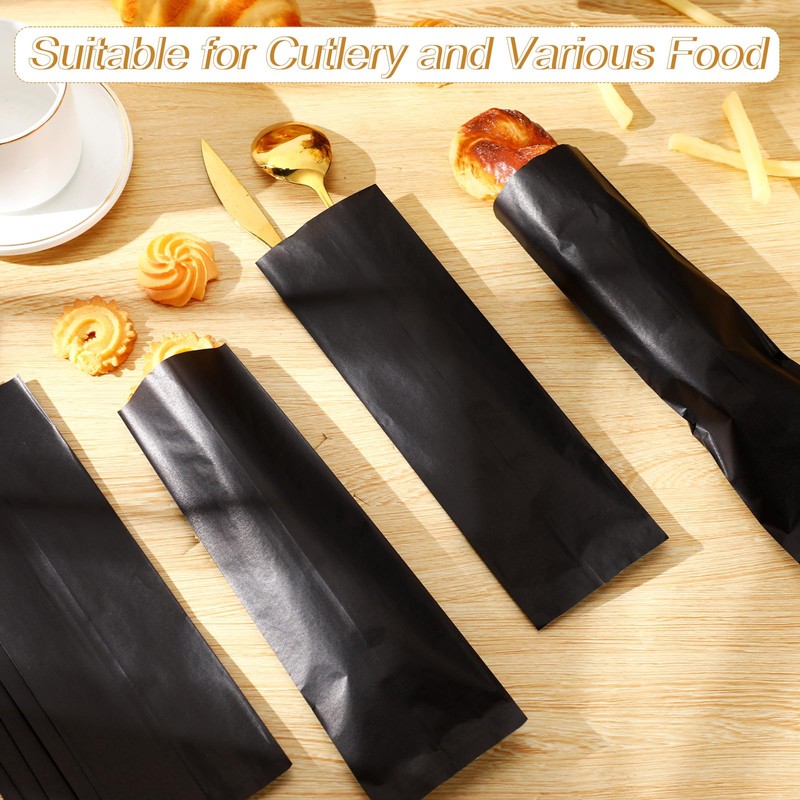 Zhehao 200 Pcs Kraft Paper Bags Kraft Churro Bags Grease