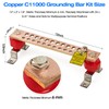 12" Heavy-Duty Copper Ground Bar Kit,Grounding Bus Bar,with 24 x