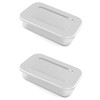 QWORK Stainless Steel Instrument Storage Trays, 2 Pack with Lid,