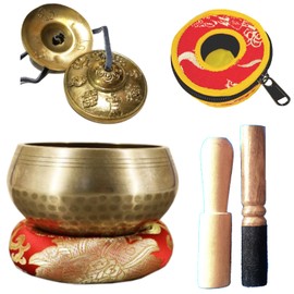 OnlyTime Tingsha Tibetan Bell Tibetan Bell, Tibetan Esoteric Buddhist Buddhist Instrument, Musical Instrument, Healing Goods, Yoga, Purification, Mat, Healing Stress Relief, Insomnia, Therapy (Tibetan