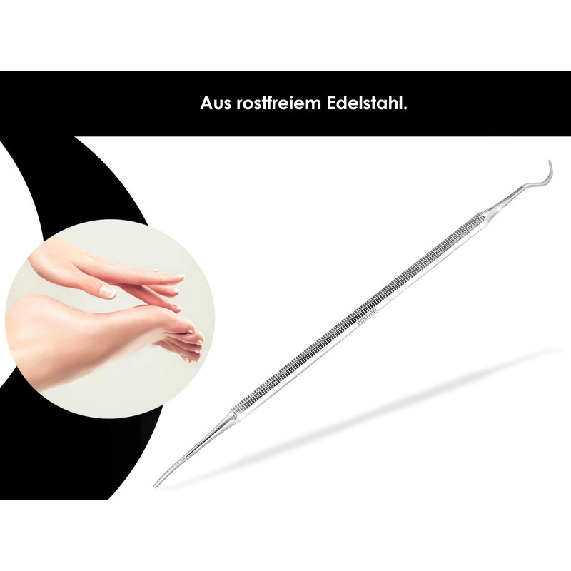 Double instrument cotton hook - spatula - cuticle pusher