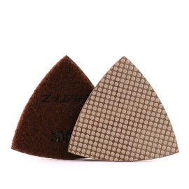 Z-LEAP Resin Triangular Sanding Polishing Pads for Oscillating Tools Sandpaper Sheet Porcelain Stone Glass Ceramic Discs 3"(80mm) 3000 Grit-2pcs