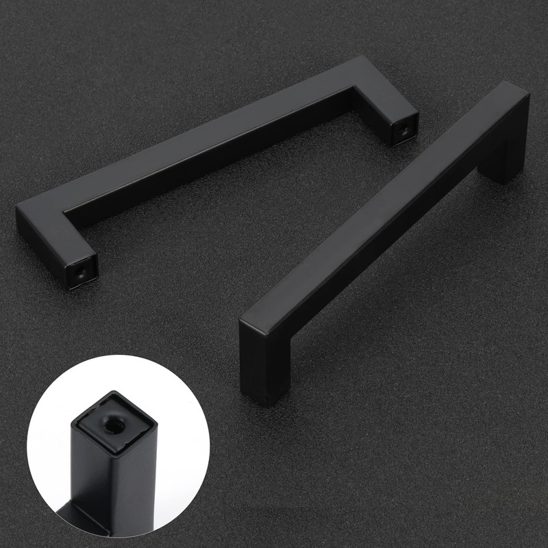 Redunest Cabinet Pulls Matte Black Cabinet Handles Square Drawer Pulls,