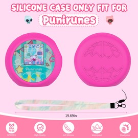 SKRVGOJFG Silicone Case Compatible with Punirunes Virtual Pet, Anti-Scratch, Washable, Shockproof Silicone Protective Cover for Punirunes Virtual Pet with Lanyard - Rose Red
