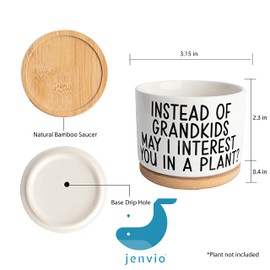 JENVIO Gifts for Mom from Daughter | Ceramic Succulent Pot Plant | Cool Valentine's Day Birthday Mothers Day Planter Stuff | Unique Gift | Home Kitchen Office Decor 3.6 Inch (Plant Not Included)