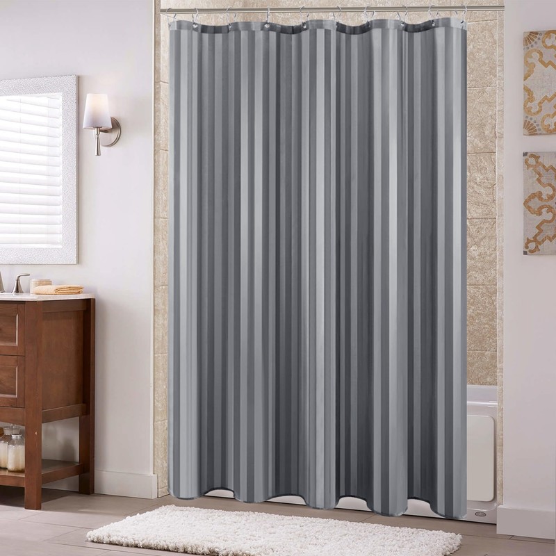 Biscaynebay Fabric Shower Curtain Liner 72" x 72", Dark Grey