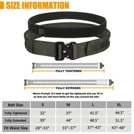 KRYDEX Quick Release Rigger MOLLE Belt 1.75 Inch Inner & Outer Tactical Heavy Duty Belt, Rg, X-Large