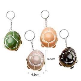 LIXIUHUI 4Pcs Tortoise Squeeze Keyring, Cute Animal Sensory Stress Relief and Anxiety Toy Pendant, Pop Head Squeeze Turtle Toy Gift for Kids Adults