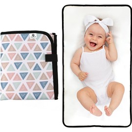 FS Pro Baby Portable Diaper Changing Pad – Travel Change Pad Foldable Mat Wipe Clean Large Waterproof Nappy Mat Padded (Argyle)