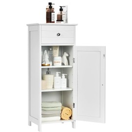Furniga Bathroom Storage Cabinet, Large, White