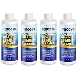 Brodys - A/C HVAC Drain Line Cleaner, Bottle, 2 MONTH SUPPLY, (Great to use at home, in the office, at restaurants and large commercial buildings) (8oz, 4, Count)