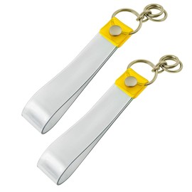 ateena Silver Tape Holder, Silver Tape Storage Case, Key Chain, Strap, Storage, Tape Holder, 2 Pcs, B (Yellow)
