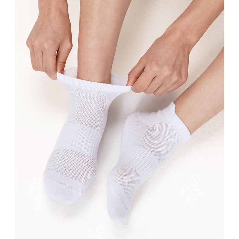 Breslatte 6pairs Ankle Socks for Women Men Breathable Mesh Low