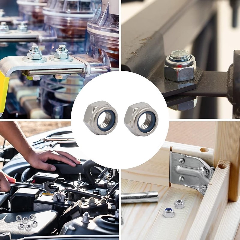 TA-VIGOR 4Pcs Hex Lock Nuts, M12 x 1.5mm Pitch Metric