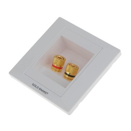 BAOBLADE Speaker Terminal Square Shape Wall Face Plate with 2 Golden Binding Post Banana Plug Audio Ports
