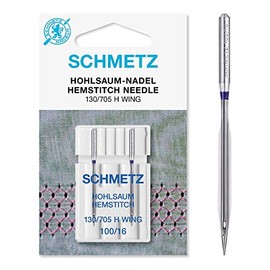 SCHMETZ Sewing Machine Needles | 2 Hemstitch Needles | 130/705 H Wing | Needle Thickness 100/16 | Suitable for Decorative Hems | Can be Used on All Standard Household Sewing Machines with Zigzag