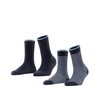 ESPRIT Women's Refined Piqué 2-Pack W SO Socks, Blue (Marine