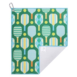 Millie Rose Pickleball Towels in Fashionable Prints - Cute 15x17 inch Microfiber & Cotton Athletic Towels with Carabiner Clip - Pickleball Accessories, Pickleball Gifts (Arglye Pickle)