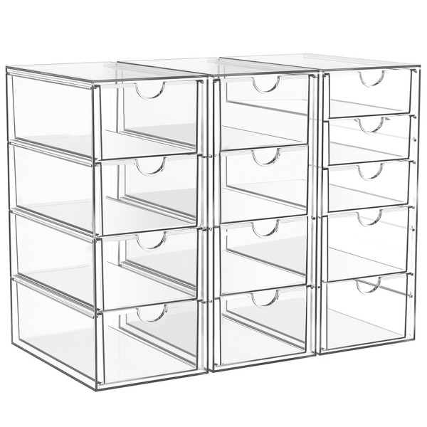 ARSTPEOE Acrylic Makeup Organizer with 13 Drawers, Bathroom Counter Organizer,