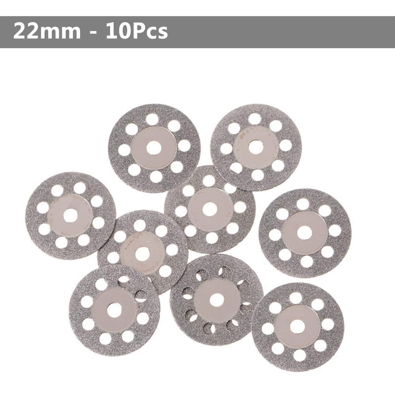 Yakamoz 20Pcs Mini Diamond Cutting Wheel Set with Mandrel, 22mm
