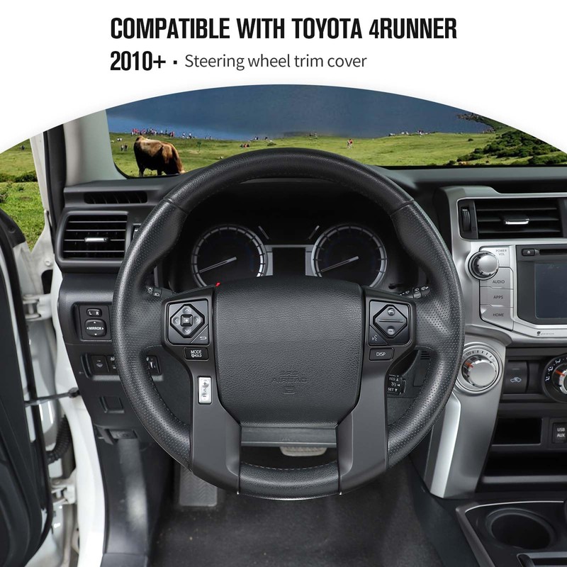 JeCar Steering Wheel Cover Interior Decoration Trim Kit Compatible with