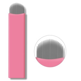 30PCS Nano Microblading Needles 0.15MM Pink Nano Fine Blade Tattoo Eyebrow Blades Microblade Embroidery Needles for 3D Eyebrow Semi Permanent Makeup (0.15mm 21U)