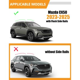 KINGGERI Lockable 220LBS Roof Rack Cross Bars Compatible with Mazda CX50 CX-50 2023 2024 2025, Aluminum Roof Rails Crossbars Rooftop Cargo Basket Carrier Bag Luggage Rails