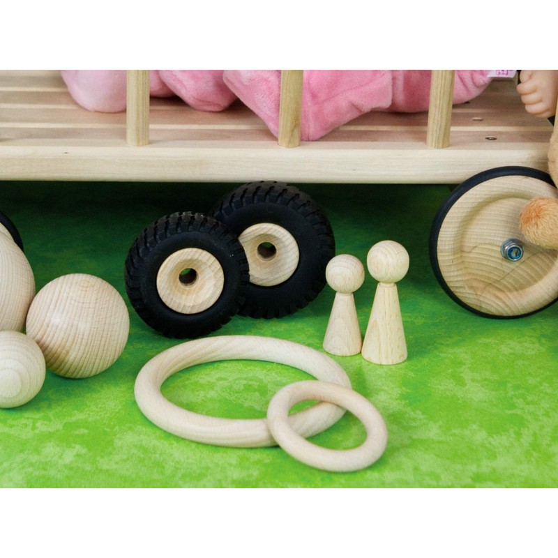 JOWE® Wooden Wheel 72 mm with Rubber Profile | Wooden