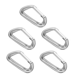 5Pcs Aluminum Alloy Climbing Carabiners 12KN (2697 Lbs) Heavy Duty D Ring Carabiner Clips for Camping Hiking Outdoor Gray