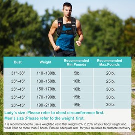 KHTO Weighted Vest Woman Men-5lbs/10lbs/15lbs/20lbs/25lbs/33lbs Weight Vest with Warning Light Reflective Strip for Workout, Strength Training, Running(15LB)