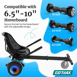 Gotrax Hoverboard Attachment with Rear Shock Absorption, Hoverboard Go Kart(BLA)