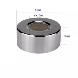 2 x Diameter 25 mm (3/4 Inch) Shower Fitting Rosette Stainless Steel Threaded Rosette Rosette Tap, Pipe Cover, Rosettes for Shower Fittings, Taps, Heating Pipe (Silver, 60 x 25)