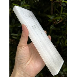 GAF TREASURES Large 8" x 3" Polished Selenite Slab | Crystal Charging Tile, Cleansing Plate, Moroccan Selenite Crystal