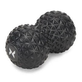 TREXO Doppia sfera di colore nero, 16 x 9 x 9 cm, realizzata in EVA flessibile, resistente e leggera, doppia palla massaggiante con superficie antiscivolo, ideale per la schiena e il collo