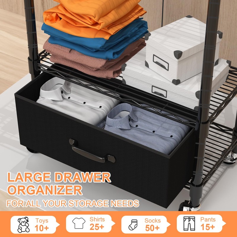 VyGrow Clothes Rack, Clothing Rack for Hanging Clothes, 4 Tiers