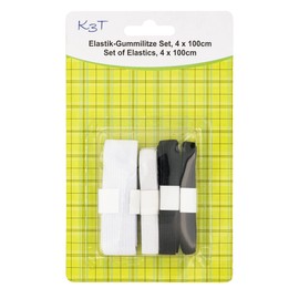 K3T Rubber Bands, Black and White, unterschiedliche Größen