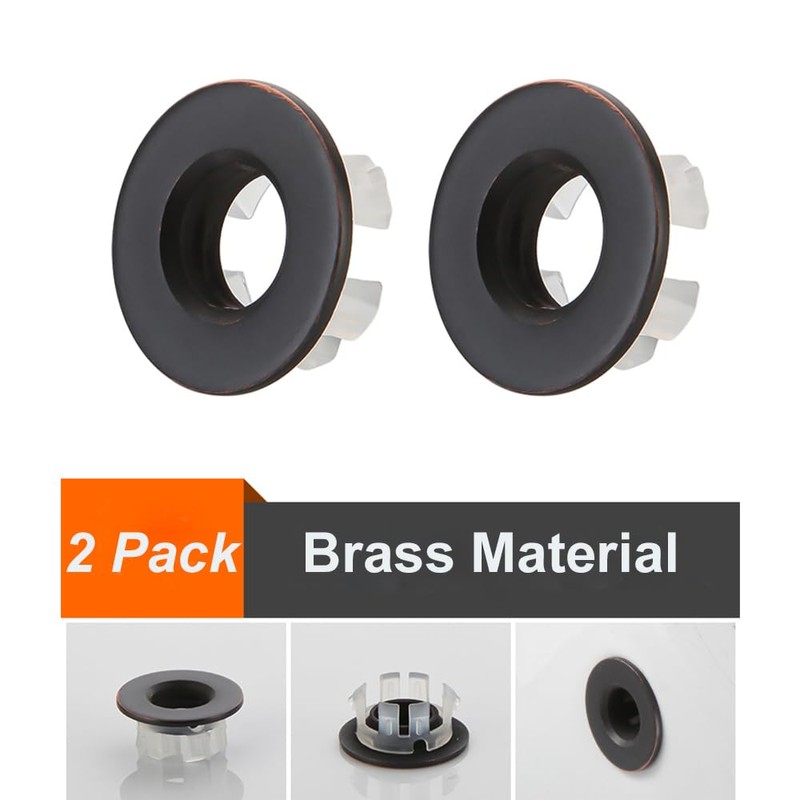 DEAKYNE 2 Pack Sink Overflow Ring Oil Rubbed Bronze Bathroom