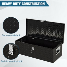 HarmoHaby 30" Heavy Duty Aluminum Tool Box Pick Up Truck Bed RV Trailer Toolbox Waterproof Square Storage Organizer with Side Handle, Lock with Keys -30"x 13"x 10"
