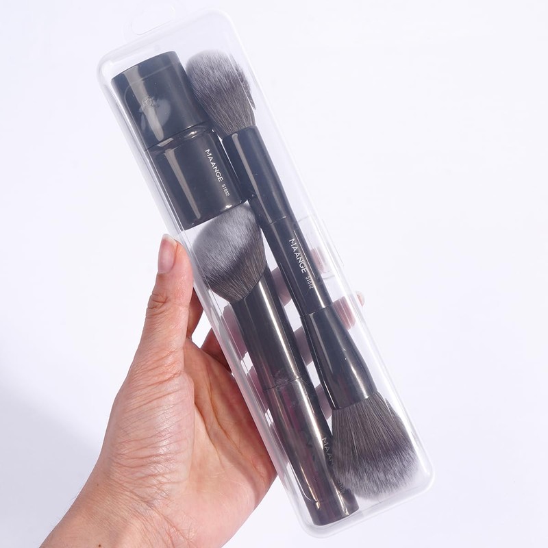 MAANGE 3 PCS Foundation Makeup Brush Set, Double-ended Contour Brush