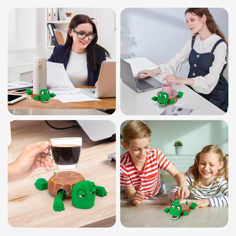 Drink Coaster,Turtle Pattern Coasters with Funny Expression When You Put