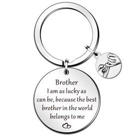 SMARGO Brother Gifts Keyring from Sister Little Big Brother Christmas Thanksgiving Birthday Gifts for Brother