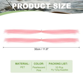 PATIKIL Crystal Flash Fly Fishing Line, 10 Pack Sparkle Fly Tying Material Kit Holographic Dry Flies Thread Supplies for Making Fishing Hook Lure Flies, Pearlescent Pink