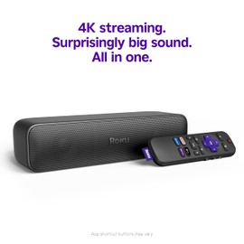 Roku Streambar SE | 2-in-1 TV Soundbar with Built-in 4K/HD/HDR Streaming, Premium Speakers, & Enhanced Speech Clarity for Crisp, Clear Dialogue - Quick Guided Simple Setup
