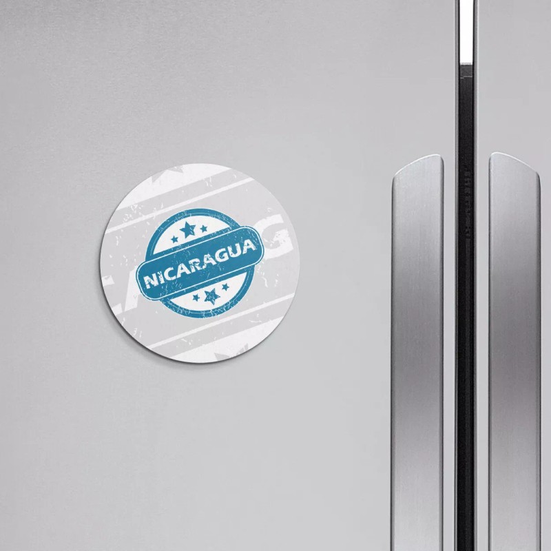 Unbranded Nicaragua Grunge | 4'' X 4'' Round Decorative Magnet
