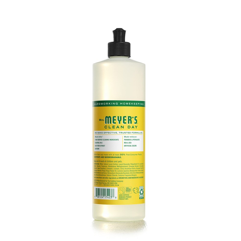 MRS. MEYER'S CLEAN DAY Liquid Dishwashing Soap, Honeysuckle, 16 oz