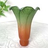 Bieye LS23 Lily Flower Blown Glass Lampshade (Orange Green, Opening