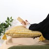 Fujiboeki Cushion Cover 45×45 Yellow 100% Cotton with Tassel Dot
