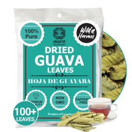 Akshit Premium Dried Guava Leaves Hojas de Guayaba Guayabo Psidium Guajava  2.6Oz (75g)