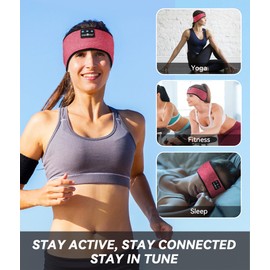 MUSICOZY Sleep Headphones Bluetooth Headband Wireless Music Headband Headphones, Earbuds IPX6 Waterproof for Side Sleepers Women Men Workout Running Insomnia Travel Yoga Cool Gadgets Unique Gifts